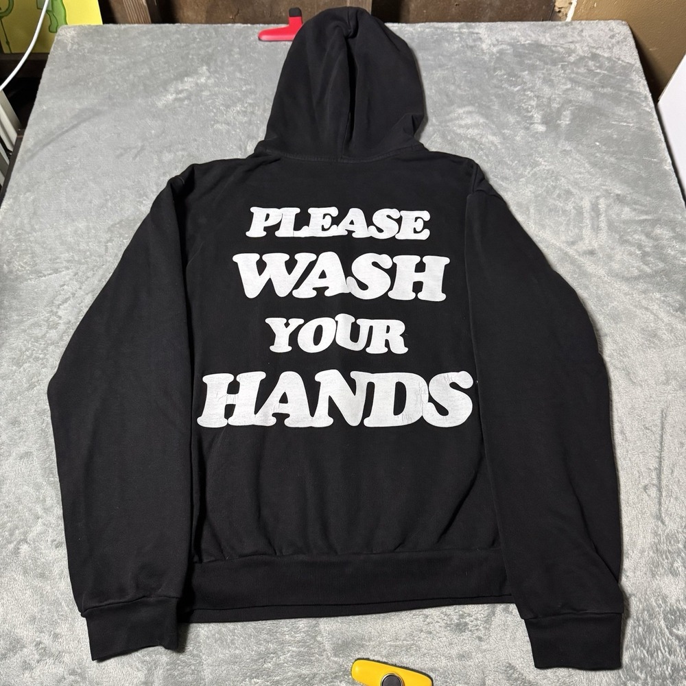 Talentless‎ Heavy Black Long Sleeve Hoodie Sweatshirt Men's S Wash Your Hands